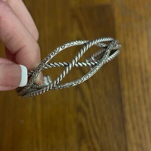 Brighton Swirl Pinch Cuff Silver bracelet adjustable